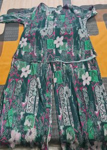 Green Floral Top &amp; Pant Set Co Ord