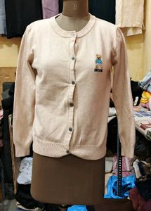 Cute Beige Cardigan with Teddy