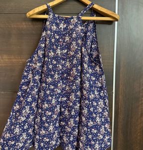 Navy Blue Floral Strappy Top