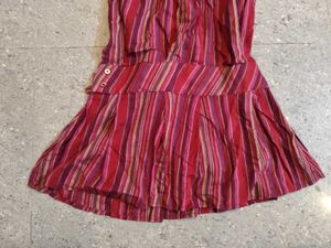 Mini Y2k Striped Offshoulder Dress