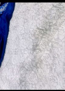 Royal Blue Velvet Saree
