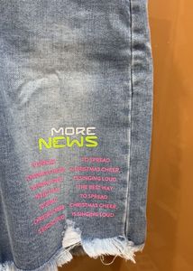 Distressed Denim Mini Skirt