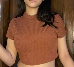 Brown Crop Top