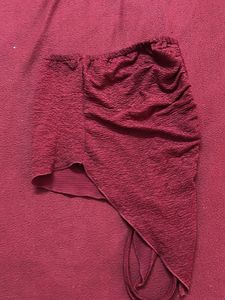 Maroon Tie-Up Crop Top