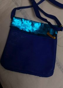 Blue Sequin Crossbody Bag