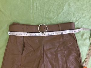 Highrise Belted Faux Leather Shorts Waist 28-30