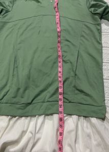 Sage Green Mini Shirt ruffle Dress