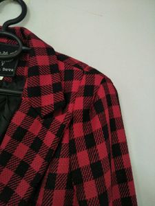 Checked Textured Blazer