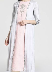 Elegant Pink & light blue Kurta Set