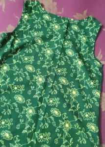 Green Kurtha Sleeveless