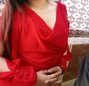 Red Cowl Neck Blouse