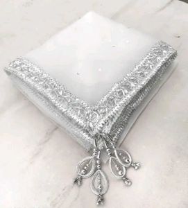 White Dupatta with latkan