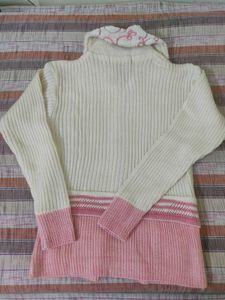 Cream And Pink Sweater