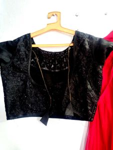 Red &amp; Black Lehenga Choli Set