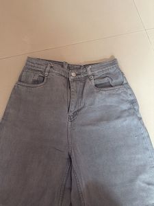 Grey Wide Leg Jeans
