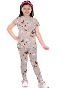 Dog Print Girls' Pajama Set
