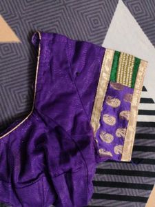 Purple Net Saree
