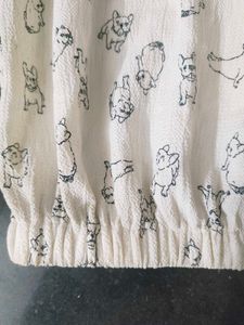 Ajio Rio Women White Shirt With Cute Puppy Details