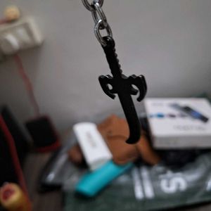 Yellow Watch Strap + Sword Keychain Combo