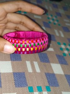 Pink Bangle With Beautiful Stones