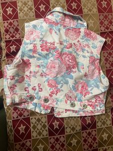 Floral Cropped Denim Jacket