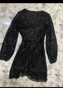 Sparkling Black Sequin Party Dress