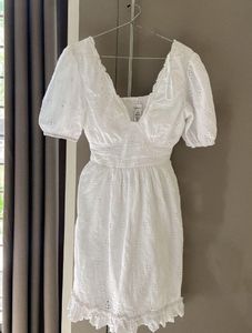 White Eyelet Mini Dress