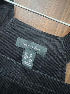 BLACK COTTON CORDUROY DUNGAREES