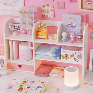 White &amp; Pink Desktop Bookshelf