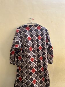 Aaboli Grey Patterned Long Kurta
