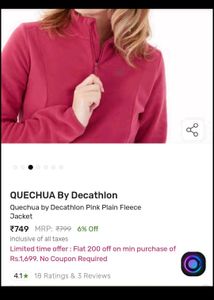 🪁 DECATHLON Pink Fleece Jacket