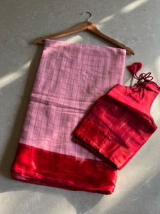 Red Cotton Silk Saree