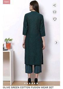 BIBA Women&#39;s Olive Green Fusion Wear Set