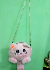Cute Pink Plush Bear Shoulder Bag