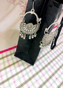 Silver Tone Dangle Earrings