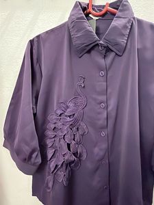 Elegant Purple Peacock Blouse