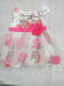White Floral Frock 6-12 Months