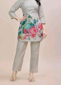 Elegant Floral Print Kurta Set