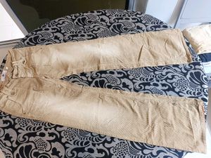Tan Cream Velvet Pants