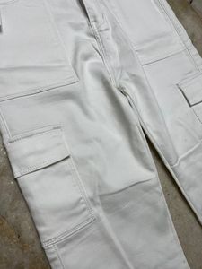 White Wide Leg Cargo