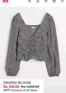 H&amp;M Black Daisy Print Top