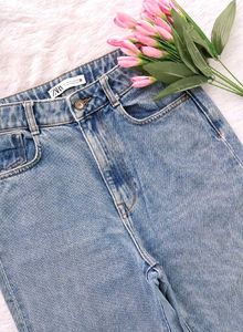 Zara Long Wide Leg Jeans