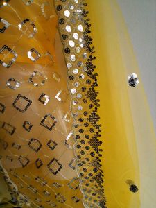 Elegant Yellow Net fabric with duppta