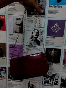 Burgundy Clutch with Gold Detail