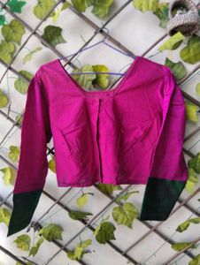 Magenta &amp; Green Silk Saree