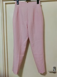 ZARA high-waisted pink tailored pants