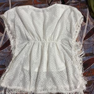 White Fringe Cover-Up