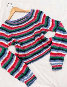 B2G2 🎁 Vintage Striped Knit Sweater D