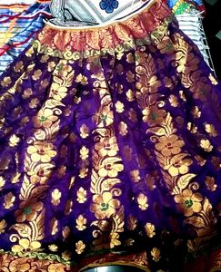 Gorgeous Purple&amp;Gold Lehenga Set,Skirt - 36inches