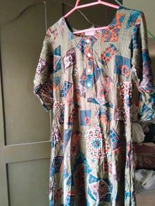 Kurti Type Reyon Material Suits For Jeans Soft Cloth.